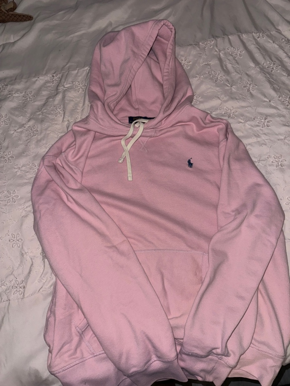Polo by Ralph Lauren Light Pink Hooded Sweatshirt with Navy Pony